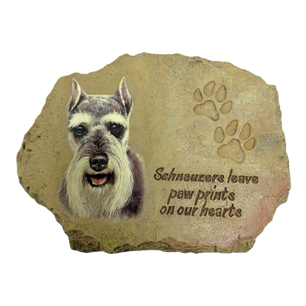 VTG 2003‎ Bradford Exchange Schnauzers Leave Paw Prints On Our Heart Wall Plaque